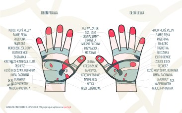 Refleksologia dłoni, punkty masażu